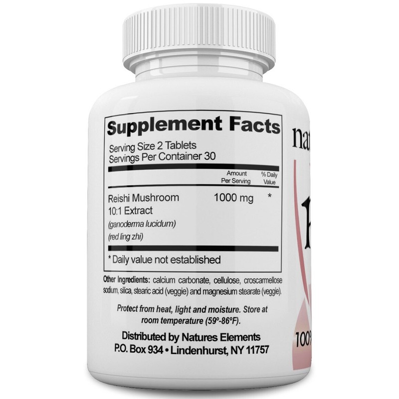 Natures Elements Reishi Mushroom 10: 1 Extract for Immune Support