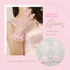 YAEISM Short Pink Gloves Sheer Silk Tulle Wedding Gloves Elegant