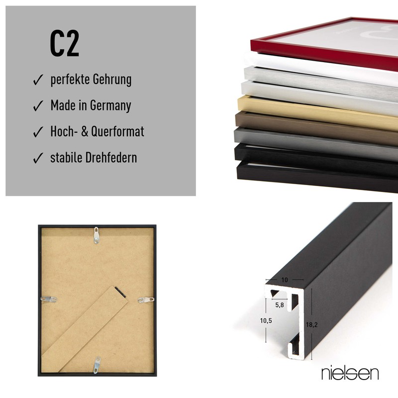 NIELSEN Matt Black Aluminum Brushed C2 Picture Frame (24 x