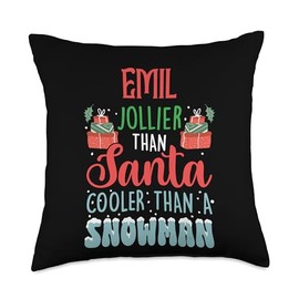 Ice Cold Charisma Christmas Holiday Heat Emil Jollier Than Santa Cooler Than Snowman Frosty Throw Pillow, 18x18, Multicolor