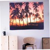 DOITOOL 1Set Creative Beach Tree Landscape Tapestry Vivid Wall Hanging