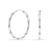 LeCalla 925 Sterling Silver Italian Bamboo Hoop Earring for Women