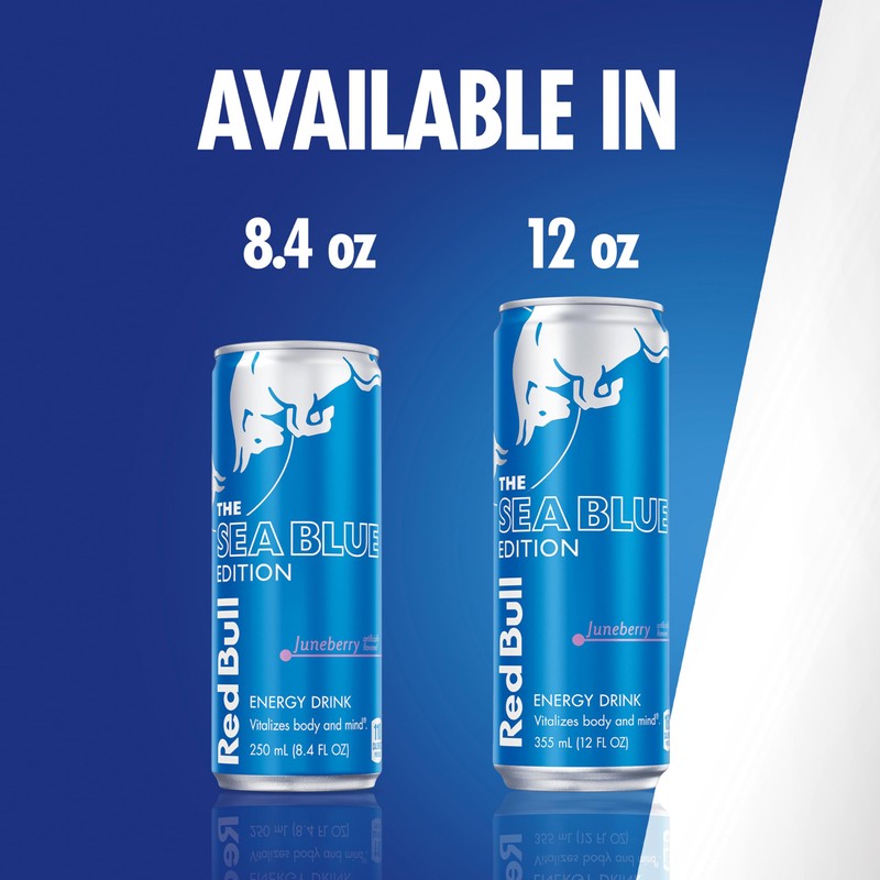 Red Bull Sea Blue Edition Energy Drink, Juneberry, with 114mg