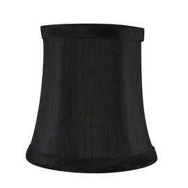 Meriville Set of 5 Black Faux Silk Clip On Chandelier Lamp Shades, 3.5-inch by 4.5-inch by 4.5-inch