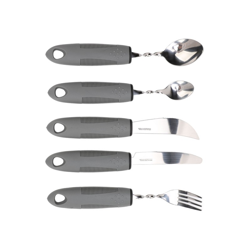 5pcs Bendable Adaptive Utensils Weighted Easy Grip Stainless Steel Special