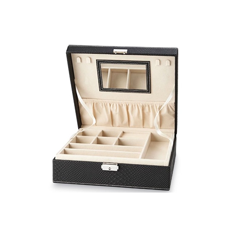 Jaclyn Smith Jewelry Box with Lock - Snakeskin Design