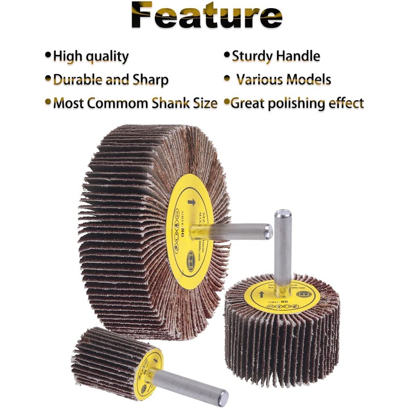 5pcs Flap Wheels 80 Grits Abrasive Wheel 40mm Sanding Wheel