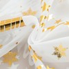 DEARTOWN Christmas Sheer Curtains, Snowflake Gold Foil Print Sheer Curtains,