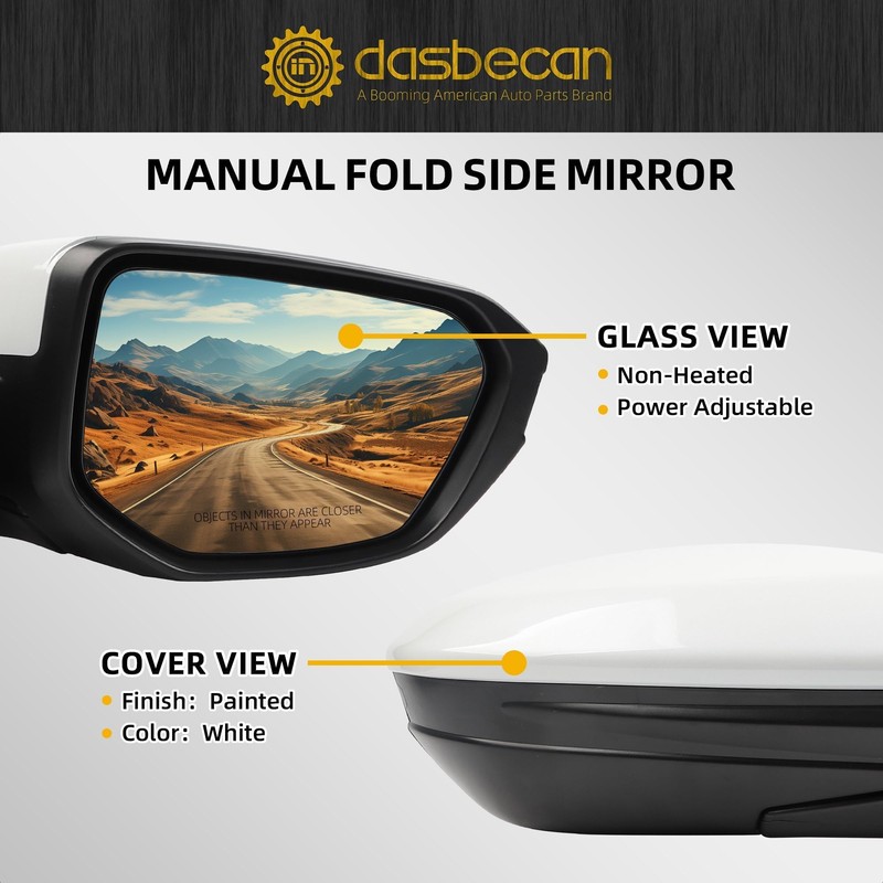 Dasbecan Right Passenger Side Door Mirror Assembly Compatible with Honda