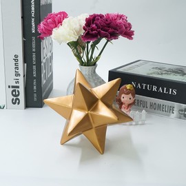 DreamsEden Golden Star Sculpture, Resin Decorative Ornaments Modern Home Decor Accent
