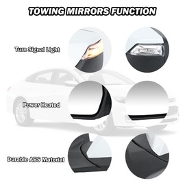 MOFOAP Driver Side View Mirror Compatible with 2016 2017 2018 2019 2020 2021 2022 Malibu LT Hybrid,Mirrors With Heated Turn Signal,7-Pins OE-GM1320539(White)