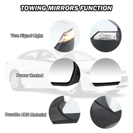 MOFOAP Driver Side View Mirror Compatible with 2016 2017 2018 2019 2020 2021 2022 Malibu LT Hybrid,Mirrors With Heated Turn Signal,7-Pins OE-GM1320539(White)