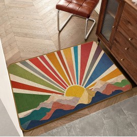 Qvapt Boho Door Mat Indoor Entrance,Mountain Doormats Indoor Outdoor for Dorm Home Decor Entrance,Boho Non-Slip Door Mat Mats Indoor Outdoor Entrance (17x30inch)