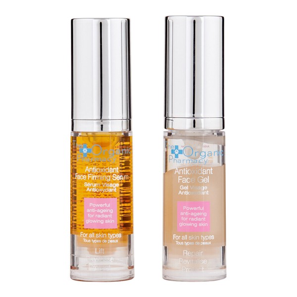 The Organic Pharmacy Antioxidant Face Gel and Serum Duo. Skin Care System