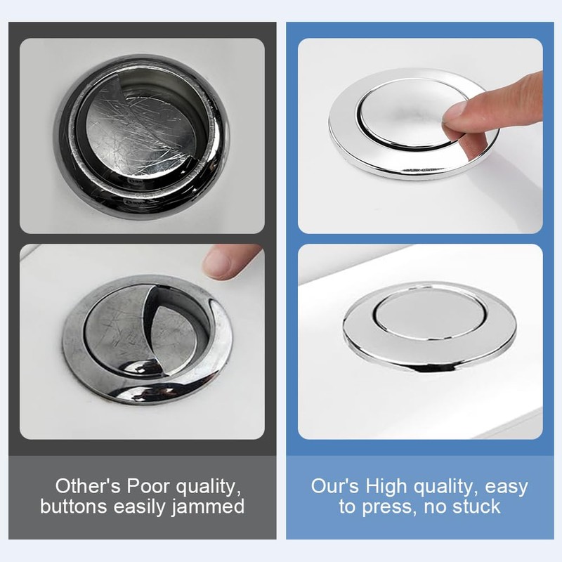 Favengo Toilet Flush Button, Dual Cistern Button, ABS Chrome-Plated Bathroom