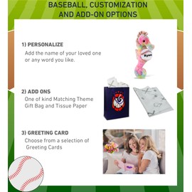 DolliBu Rainbow Seahorse Stuffed Animal with Baseball Plush - Soft Huggable Seahorse, Great Gifts for Kids Who Love Baseball, Cute Sea Animal Plush with Plush Baseball Toy for Kids, Adults - 15 Inches