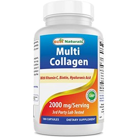 Best Naturals Multi Collagen Pills 2000mg for Women & Men - Hydrolyzed Collagen Peptides Capsules for Hair Skin and Nails with Types I II III V X, Biotin, Hyaluronic Acid & Vitamin C