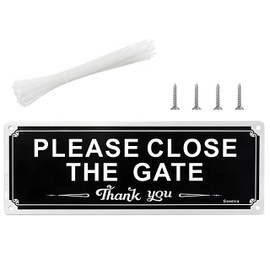laveroar Please Close the Gate Sign - 9.8 x 3.5inch Metal Please Close the Gate Sign for Fence, Yard, or Wall - 3 installation methods