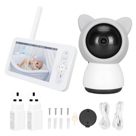 5in Baby Camera Monitor 1080P 2 Way Intercom APP Control Security Camera with Temperature Humidity Sensor 100‑240V UK Plug