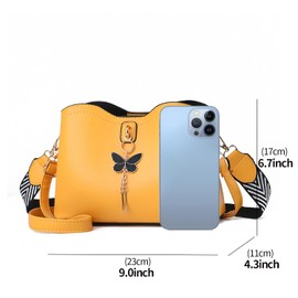 Xiaoyu Small Crossbody Bags for Women Fashion Purses for Teenage Girls Lightweight Handbags Shoulder Bag (Yellow)