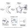 ChicSilver Women Moon Star Earrings Hypoallergenic 925 Sterling Silver Stud