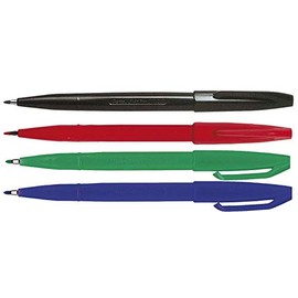 Sign Pen S520 Fibre-Tip Pen Line Width 1 mm (Basic Colours) Black, Red, Green and Blue