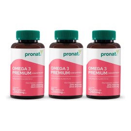 Kit 3 Piezas Suplemento Omega 3 Premium 60 Caps Pronat