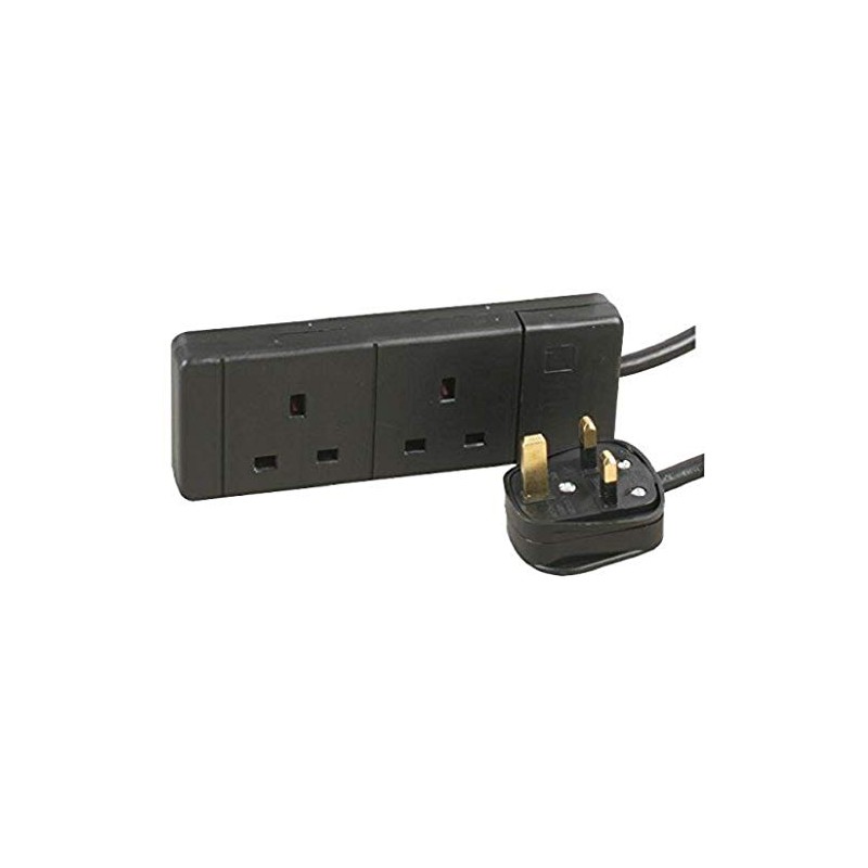 Pro Elec 2 m 2 Way Extension Lead - Black