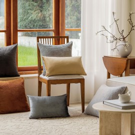 Home Brilliant Gold Velvet Throw Pillow Cover Lumabr Pillow Cover 12x20 Accent Throw Pillows for Sofa Living Room Wedding Lounge Party Fall Decorations, Set of 2, 12x20 Inch, Gold