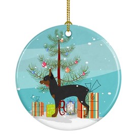 Caroline's Treasures Toy Fox Terrier Merry Christmas Tree Ceramic Ornament