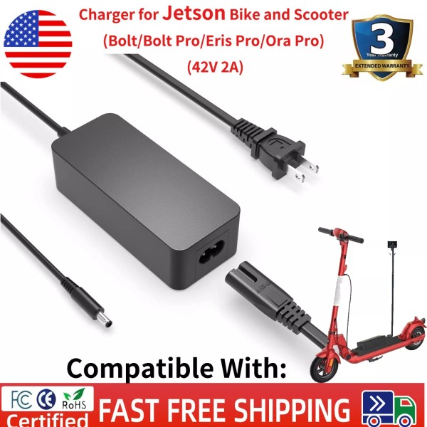 for Jetson Charger for Jetson Bike and Scooter (Bolt/Bolt Pro/Eris