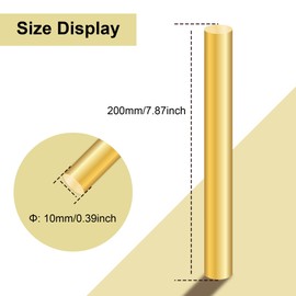 LAVMHAB Round Brass Rod 10mm x 200mm, Solid Round Brass Shaft Rods Brass Bars for DIY Craft (2 Pcs)