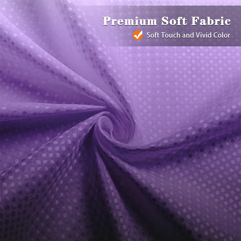 Culudea Lavender Purple Ombre Waffle Textured Cloth Shower Curtain Set,