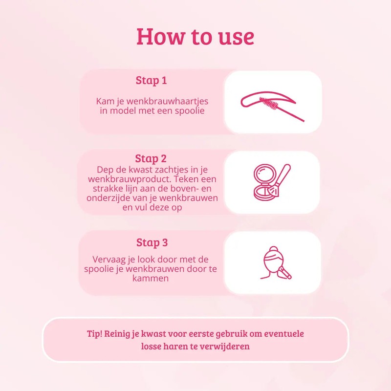 Boozyshop Pink &amp; Rose Gold Brow Liner Brush