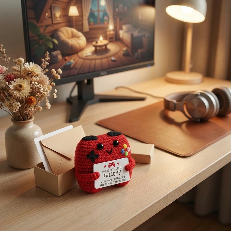ZZOZPOP Awesome​ Crochet Game Controller Doll, Gamer Gifts​ for Men,