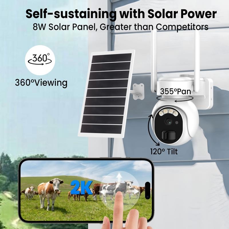 4G LTE Solar Cellular Security Camera, No WiFi Waterproof Outdoor