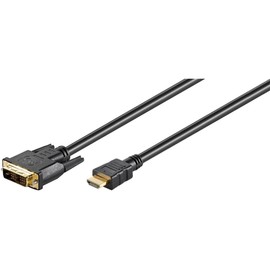 M-Cab HDMI/DVI-D cable 2m black 2m HDMI DVI-D Black - M-Cab HDMI/DVI-D cable 2m black, 2 m, HDMI, DVI-D, Male/Male, Gold, Black