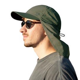 TOP-EX XL/XXL Waterproof Baseball Cap Mens with Neck Flap, UV Protection Sun Hats Women, Foldable Summer Hats Safari Hiking Outdoor Hat Amy Green XL/XXL