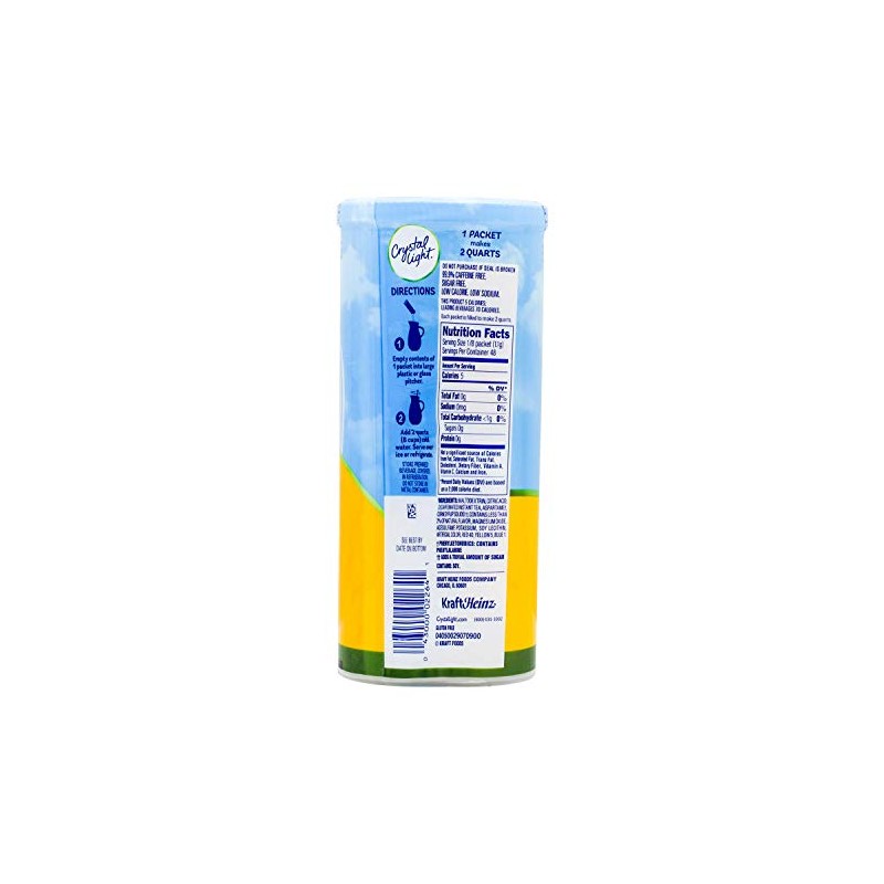Crystal Light Sugar-Free Decaffeinated Lemon Iced Tea Naturally Flavored Powdered