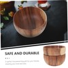 Alipis 2pcs Wooden Bowl Multi Use Round Salad and Rice