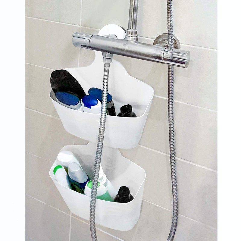 Tatkraft POSH Shower Caddy White 2-tier Organizer Easy to Clean