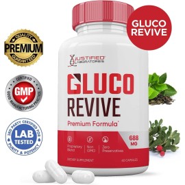 Justified Laboratories Gluco Revive Pills 688MG Glyco Support Premium Formula Gluorevive Glycogen 60ct.