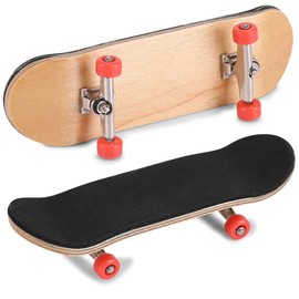 Milltrip Wooden Finger Skateboards, 1Pc Maple Wooden Alloy Fingerboard Finger Skateboards with Box Reduce Pressure Gifts (red)