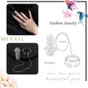 Inateannal Pearl Fingernail Ring Open Nails Ring Chain Fingertip Manicure