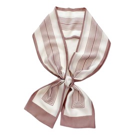 FonVan Silk Scarf, Silk Hair Scarf for Women, Bandana, Satin Scarf, Headscarf, Neckerchief for Handbags, Handbag Accessories, Silk Scarves Scarf, Pink stripes, Unit size