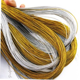 WOONEKY 2roll Stretchy Silver String for Bracelets Elastic Stretch Cord Creative Wrapping Rope DIY Decorations