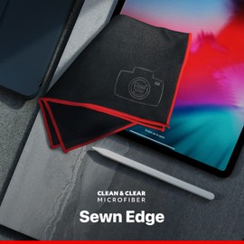 Clean & Clear Microfiber Extra Large Cleaning Cloth [4 Pack] - Ultra Premium Microfiber for Camera Lens, Glasses, Screens, and All Lens