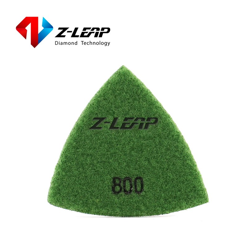Z-LEAP 樹脂三角サンディングパッド 振動ツール用 サンドペーパーシート 研磨 磁器 ストーンガラス セラミックディスク 3インチ(80mm) 800グリット-2個