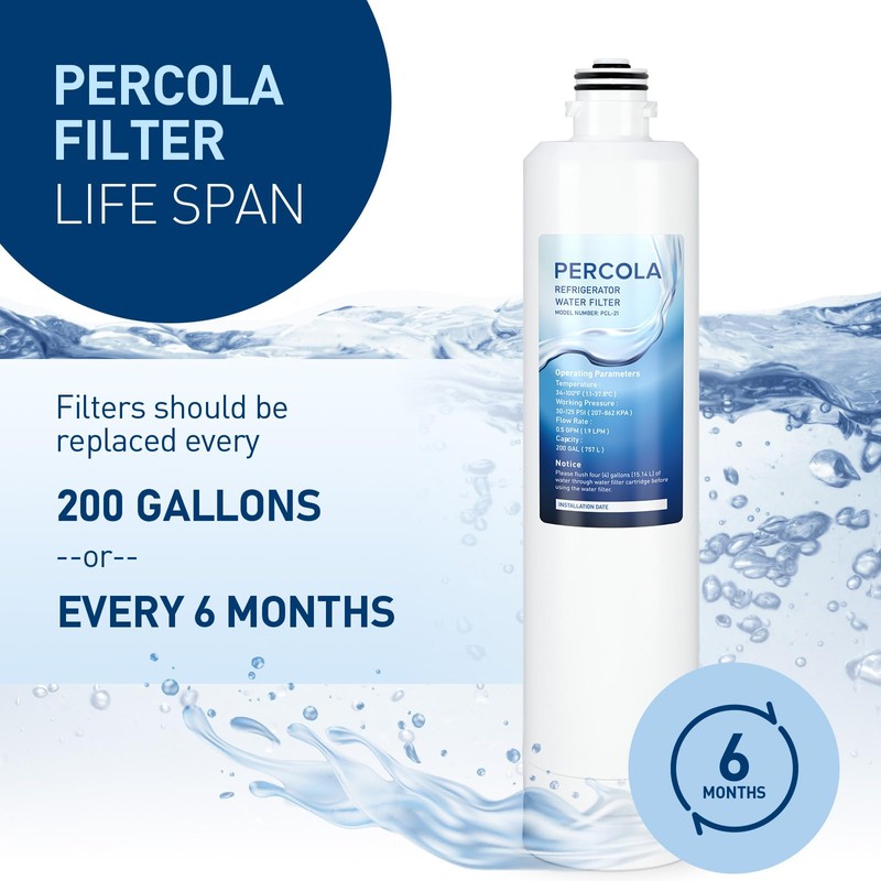 PERCOLA MIWF8200 Water Filter, Compatible with Midea® MIWF8200/MF-2812-R4 Water Filter,