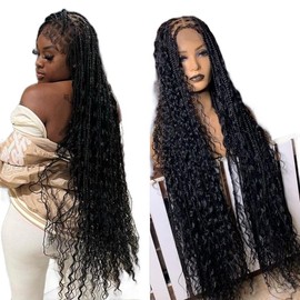 BOHO Knotless Braided wig - braids: Honey blonde boho knotless  braids, Lace type: Luxury  lace